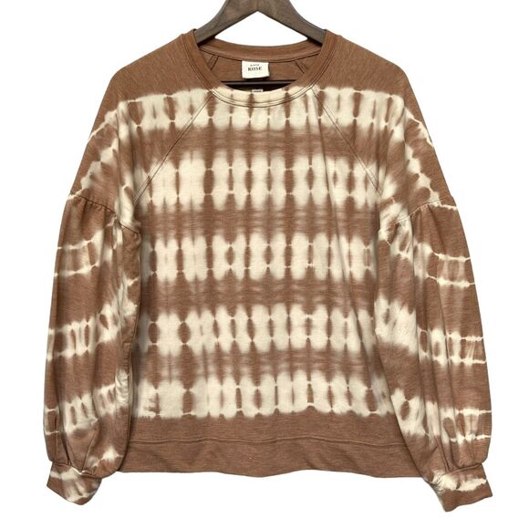 Knox Rose Sweatshirt Sweater Women's Size M Caramel Brown Tie-Dye Pullover‎ - Picture 1 of 11
